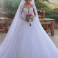Ball Gown Sweetheart Long Sleeves Sweep/Brush Train Lace Tulle Wedding Dresses DEP0006541