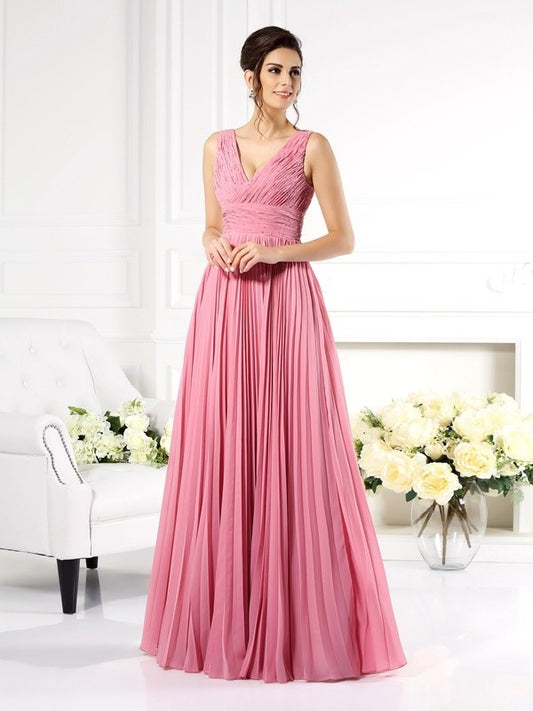 A-Line/Princess Sweetheart Pleats Sleeveless Long Chiffon Mother of the Bride Dresses DEP0007172