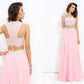 A-line/Princess Straps Applique Sleeveless Long Chiffon Two Piece Dresses DEP0002704