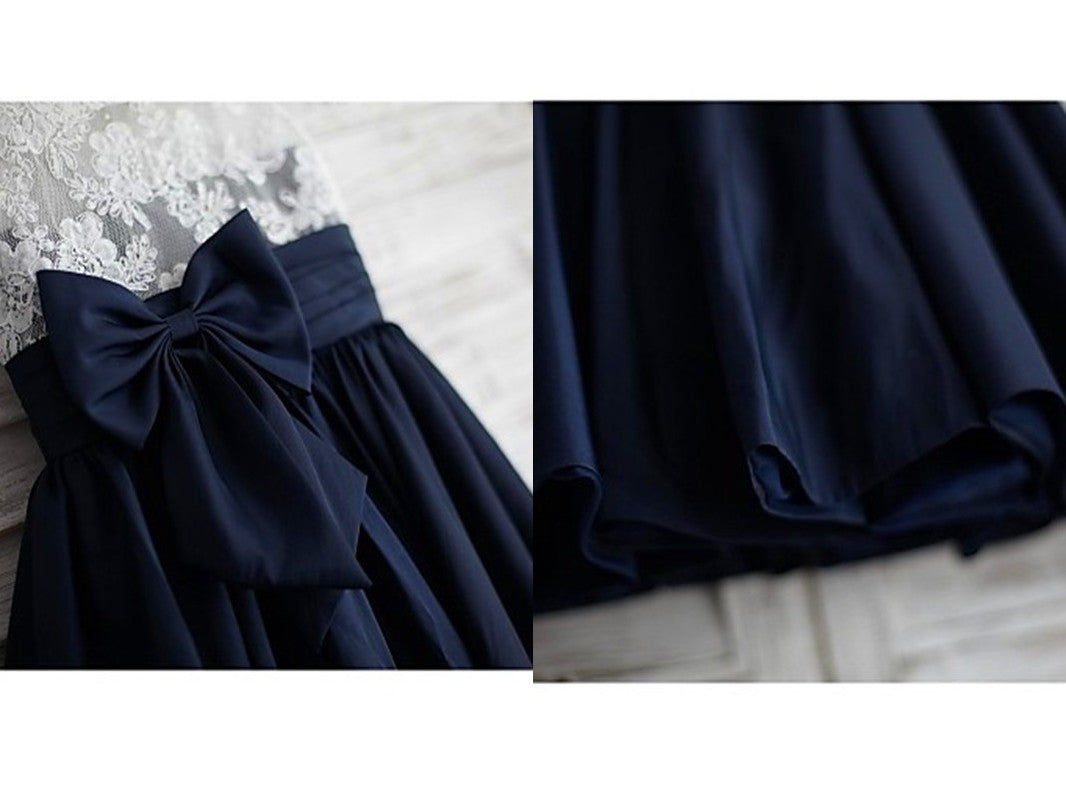 A-line/Princess Straps Sleeveless Bowknot Tea-Length Taffeta Flower Girl Dresses DEP0007587