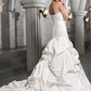 A-Line/Princess Sleeveless Strapless Beading Applique Hand-Made Flower Long Satin Wedding Dresses DEP0006812