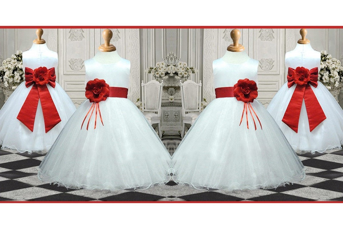 A-line/Princess Scoop Sleeveless Hand-made Flower Long Organza Flower Girl Dresses DEP0007651