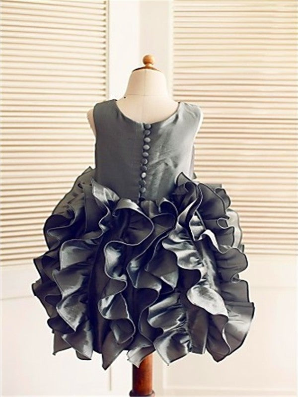 Ball Gown Sleeveless Straps Ruffles Tea-Length Tulle Flower Girl Dresses DEP0007731