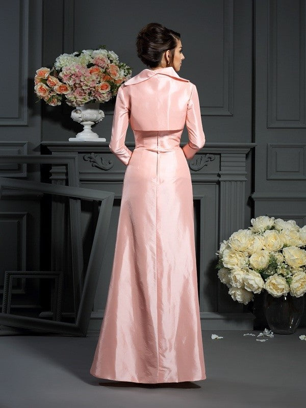 A-Line/Princess Strapless Pleats Sleeveless Long Taffeta Mother of the Bride Dresses DEP0007370