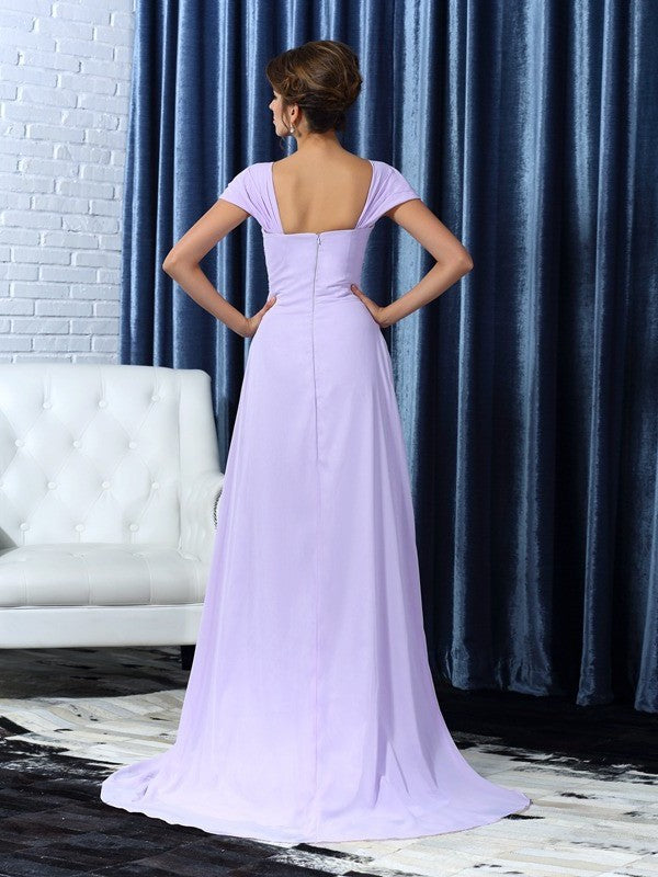 A-Line/Princess Straps Beading Sleeveless High Low Chiffon Mother of the Bride Dresses DEP0007246