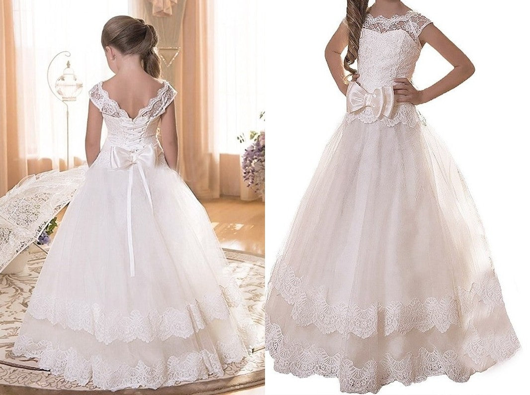 A-line/Princess Scoop Sleeveless Sash/Ribbon/Belt Tulle Floor-Length Flower Girl Dresses DEP0007713