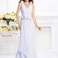 Trumpet/Mermaid V-neck Hand-Made Flower Sleeveless Long Chiffon Bridesmaid Dresses DEP0005122