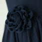 A-line/Princess Scoop Sleeveless Hand-Made Flower Long Chiffon Dresses DEP0007638