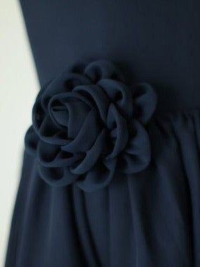 A-line/Princess Scoop Sleeveless Hand-Made Flower Long Chiffon Dresses DEP0007638