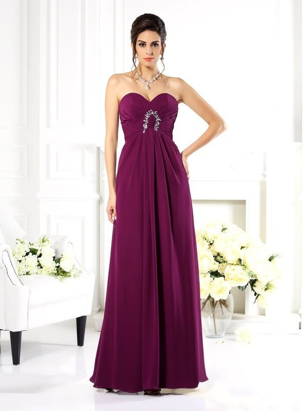 A-Line/Princess Sweetheart Beading Sleeveless Long Chiffon Mother of the Bride Dresses DEP0007374