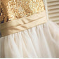 A-line/Princess Sleeveless Scoop Sequin Knee-Length Tulle Flower Girl Dresses DEP0007677
