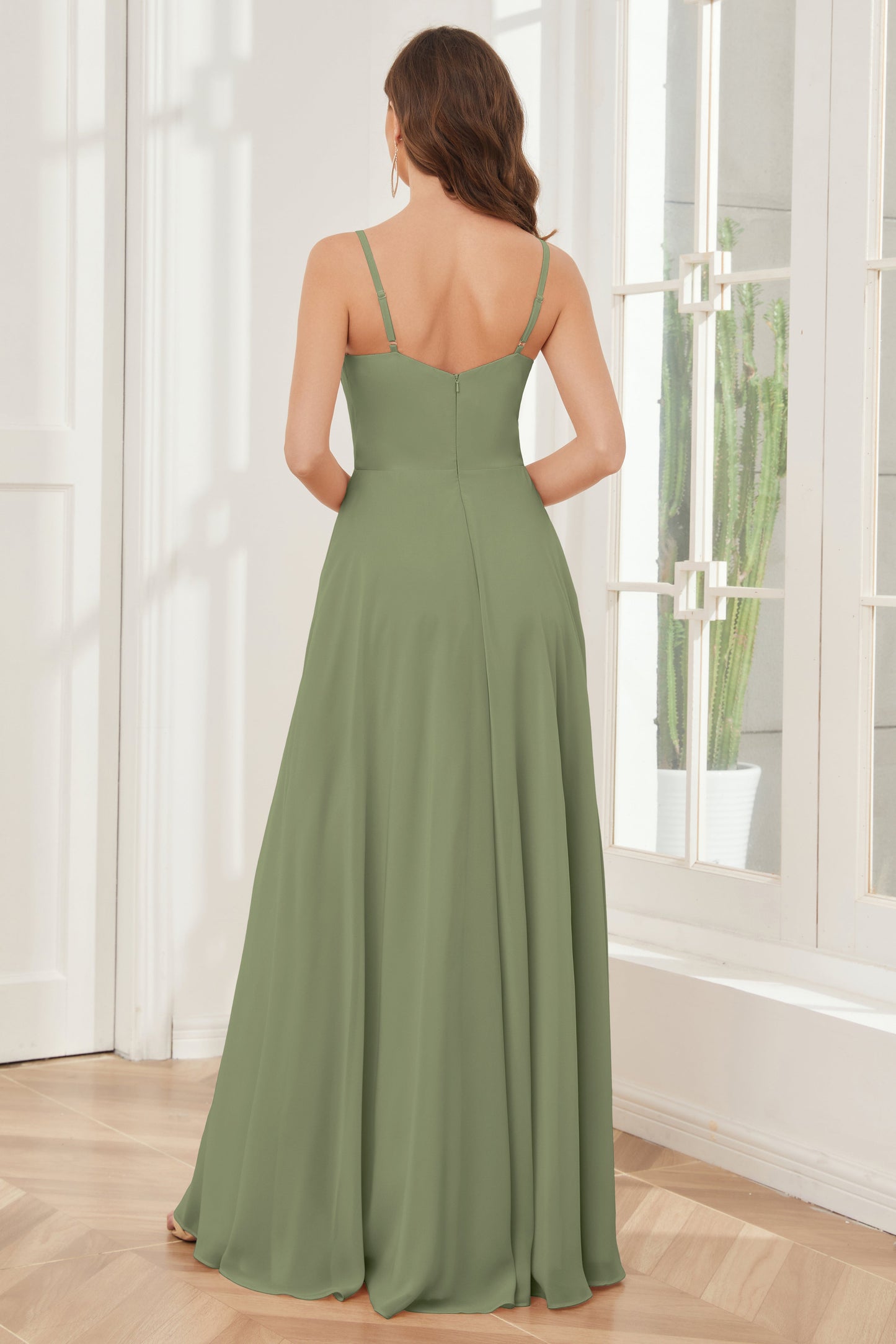 A-line Spaghetti Straps Chiffon Bridesmaid Dresses